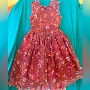 Girls formal princess style dress. Purple floral. Toole with slip. Size 8